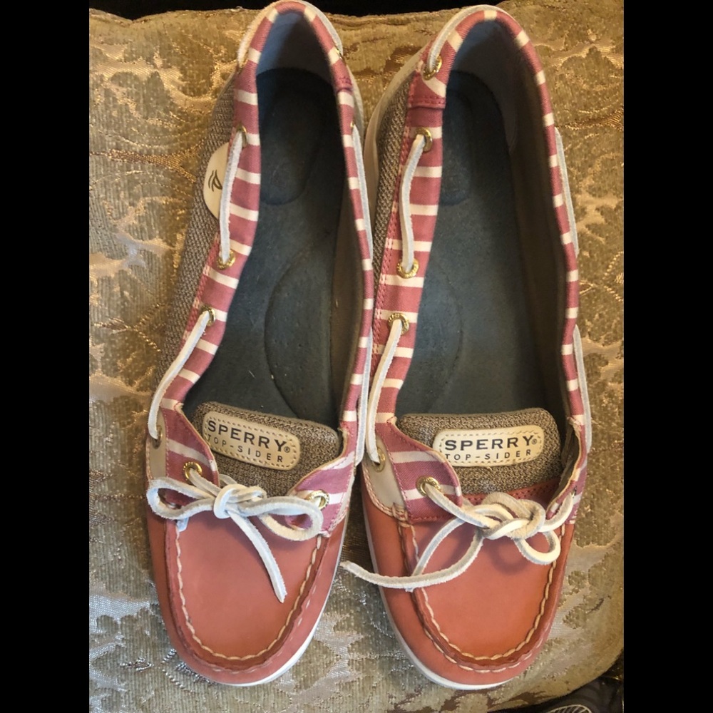 Pink Leather Sperry Topsiders Boat Shoes Womens 11M